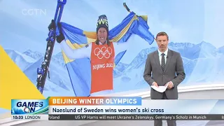 Beijing 2022 | Naeslund of Sweden wins Freestyle Skiing Women's Ski Cross.