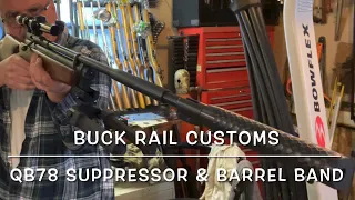 Buck Rail QB78 suppressor and barrel band review with sound level meter. How much difference?