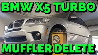 2013 BMW X5 TURBO DUAL EXHAUST w/ MUFFLER DELETE!