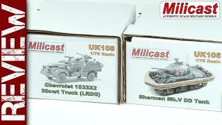 Milicast 1:76 resin kits review - Sherman DD, LRDG truck, and figures