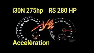 Hyundai i30N PERF 275 HP VS VW GOLF GTI C.S 290 HP Acceleration 0-250 km/h