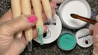 Uñas Acrílicas / Mármol en Uñas Coffin / Nueva Colección.