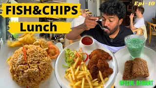 Thai Chicken Fried Rice with Fish And Chips Lunch At Kaani Palm beach hotel - Maldives