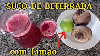 SUCO DE BETERRABA COM LIMÃO AJUDA ABAIXAR A PRESSÃO ALTA.