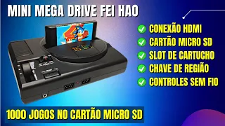 O Clone do Mega Drive Fei Hao Mais Completo do AliExpress - HD RETROGAME C-61 - Review e Teste
