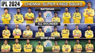 CSK 2024 SQUAD | Csk team 2024 Players list CSK Batsman | CSK All rounders | CSK Bowlers IN 2024