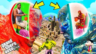 Franklin & IronMan Control Ice & Lava God Mind To Destroy Los Santos in GTA 5 ! GTA 5 AVENGERS