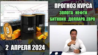 Прогноз аналитика валютного рынка форекс на 02.04.24 ( 2 апреля ) евродоллар, курс доллара,биткоин