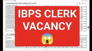 IBPS CLERK VACANCIES STATE WISE | WILL VACANCY INCREASE ? WHAT IS NR #ibpsclerk2023 #ibpsclerk