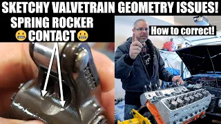 Solid roller 400 SBC sketchy Valvetrain Geometry issues! How to correct without shaft rockers 👍