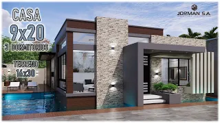 House Design | Modern House Design | 9x20m | 3 Bedrooms