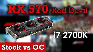 Power Color RX 570 Red Devil 4GB and Intel Core i7 2700k Stock vs Overclocked