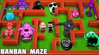 SURVIVAL IN MAZE WITH GARTEN OF BANBAN 3 & DOORS ROBLOX in Minecraft - Gameplay - Animation