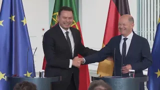 German Chancellor Olaf Scholz receives Portugal's new prime minister, Luis Montenegro