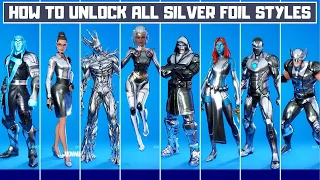 All Silver Foil Edit Styles in Fortnite! How to Unlock Silver Foil Battle Pass Skins! - Season 4