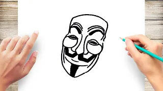How to Draw V for Vendetta Mask
