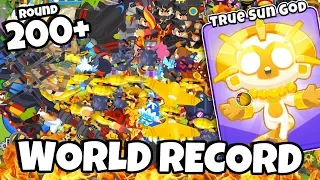 200+ ROUND WORLD RECORD *LATE GAME* - BTD 6 Highest Round Ever (UNBEATABLE STRATEGY)!