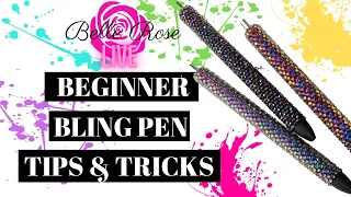 LIVE DIY Rhinestone Bling Pen Beginner Tutorial @thediaryofbellerose