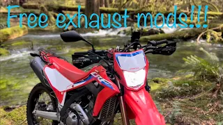 Free CRF300L exaust mods, weight reduction and a tune! #crf300l  #300l #enduro