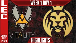 VIT vs MAD Highlights | LEC Summer 2023 W1D1 | Team Vitality vs MAD Lions