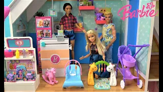 Barbie Baby Shopping Story with Barbie and Ken and Barbie Sister Chelsea in Barbie Dream House  Ep.2