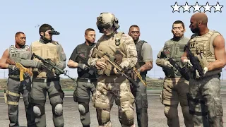 GTA 5 - ARMY Michael and Black Ops Soldiers VS FIVE STAR WAR! (President Assassination)