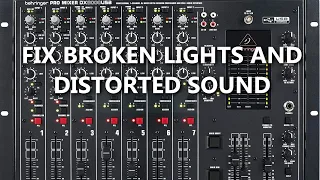 Fix misbehaving lights and sound on a Behringer mixer (DX2000USB)