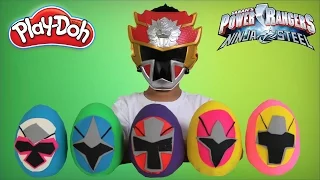 Power Rangers Ninja Steel Play-Doh Surprise Eggs Opening Morphing Fun With Ckn Toys