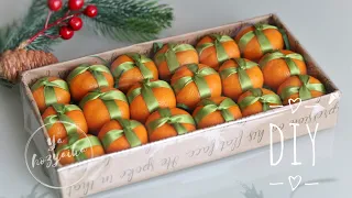 Оригинальный подарок на Новый год своими руками. DIY. Коробка мандаринов 🍊. Box of mandarins.