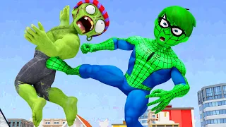 Nick and Tani vs ZombieHulk Christmas Prank - Scary Teacher Spider Wizard Dr Zomboss Animation