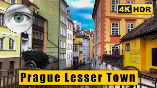 Prague Lesser Town Walking tour: Charles Bridge, Kampa islands 🇨🇿 Czech Republic 4K HDR ASMR