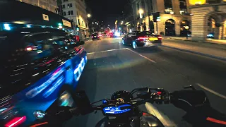 Night Cruise 2. | YAMAHA MT-07 AKRAPOVIC + QUICKSHIFTER [4K]