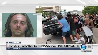 Protester Who Flipped, Vandalized Salt Lake Police Car Turns Himself In