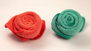 Towel rose | How to make a towel rose | Easy Origami Rose Napkin Tutorial