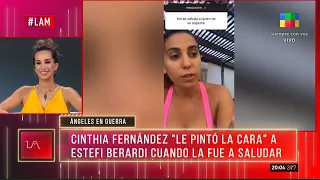 😱 Cinthia Fernández "le pintó la cara" a Estefi Berardi cuando la fue a saludar