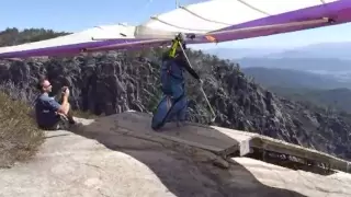 Mt Buffalo Hang Gliding Launch - Almost serious accident