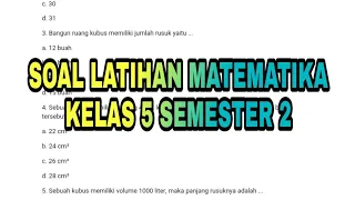 SOAL LATIHAN MATEMATIKA KELAS 5 SEMESTER 2 TAHUN PELAJARAN 2022/2023