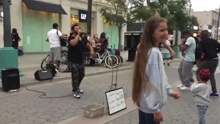 Amazing Karolina Protsenko joined my performance | Don Omar - Danza Kuduro | 3rd street promenade