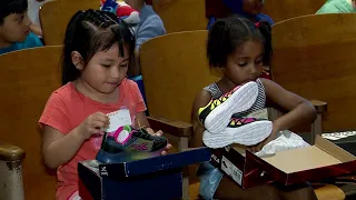 Students in Boston given free sneakers
