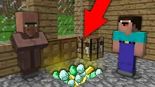 Minecraft NOOB vs PRO : WHY VILLAGER HIDE TREASURE FROM NOOB? Challenge 100% trolling