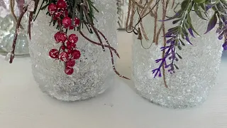 Mason jars and epsom salt make beautiful candle holders!