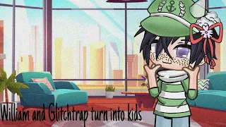 William And Glitchtrap turn into kids // The afton family // My AU // gacha club