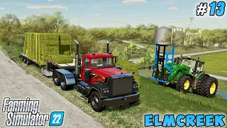 Stacking hay bales, loading and transporting | Elmcreek Farm | Farming simulator 22 | Timelapse #13