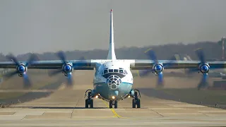 ANTONOV AN12 LANDING + DEPARTURE - 4 PROPELLER with AMAZING SOUND (4K)