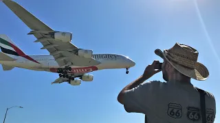 Los Angeles LAX 🇺🇸 Close up Plane Spotting ,Watching airplanes Heavy landings [In-N-Out burger]