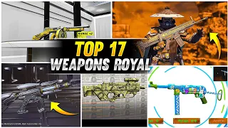 Top 17 Weapons royale Gun skin in free fire battleground | Free fire के कुछ ऐसी Weapons जो unique h