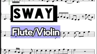 Sway I Flute or Violin Sheet Music Backing Track Play Along Partitura