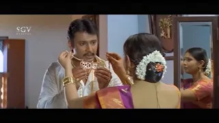 Darshan Wears Heavy Gold on His Birthday | Sanghavi | Darshan Dual Role | Indra Movie Best Scene