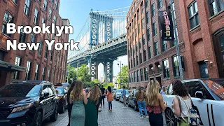 [4k] Dumbo Brooklyn bridge Park and Streets Walking Tour - New York City tour |NYC Summer walk 2023