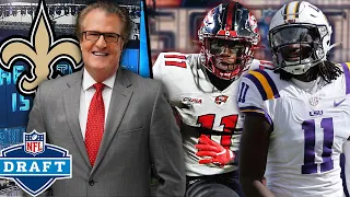 Mel Kiper: Saints Draft OL and WR in Latest Mock Draft | After Further Review Reaction Video